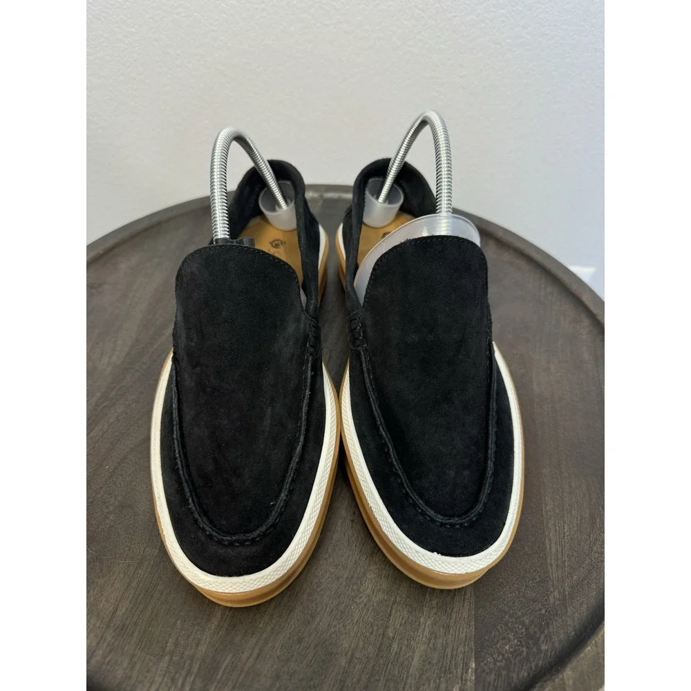 Loro Piana Summer Walk Shoes Men's Size 42 8.5 Black Classic Slip On Loafers